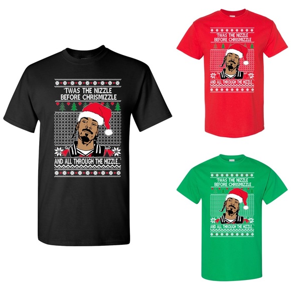 XXL ‘Twas Nizzle Before Chrismizzle Snoop Dogg Ugly Christmas Sweater T-shirt - Picture 1 of 5